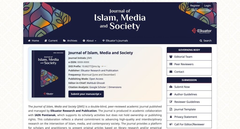 Journal of Islam, Media and Society