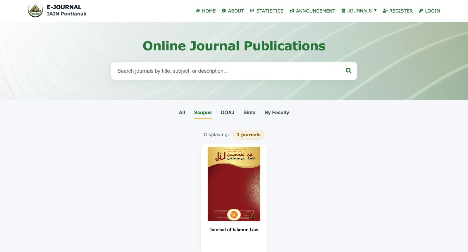 E-Journal IAIN Pontianak Portal project screenshot 2