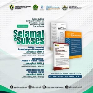 Poster pencapaian SINTA 4 AKTIVA, Khatulistiwa, dan Jurnal Keuangan dan Perbankan Syariah IAIN Pontianak