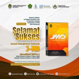 Poster ucapan selamat atas akreditasi SINTA 2 J-MD Jurnal Manajemen Dakwah IAIN Pontianak